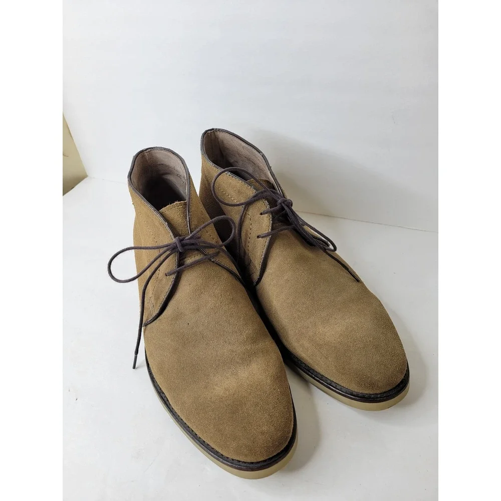 Joseph Abboud Mens Tan Brown Genuine Italian Suede Chukka Desert Boots Sz. 9.5